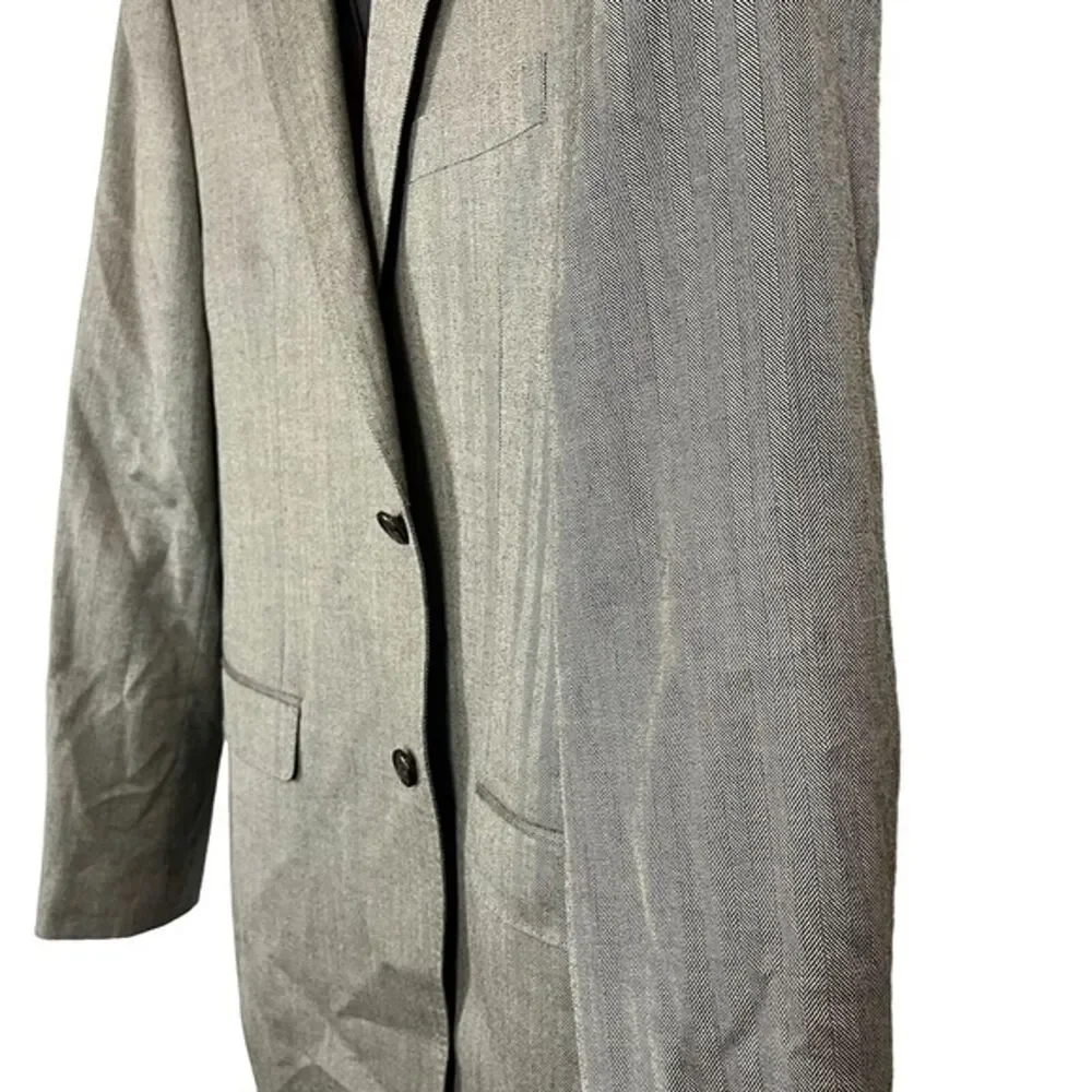 Lauren Ralph Lauren Slim Men's Herringbone Silk Wool 2 Button Blazer Jacket 40 L